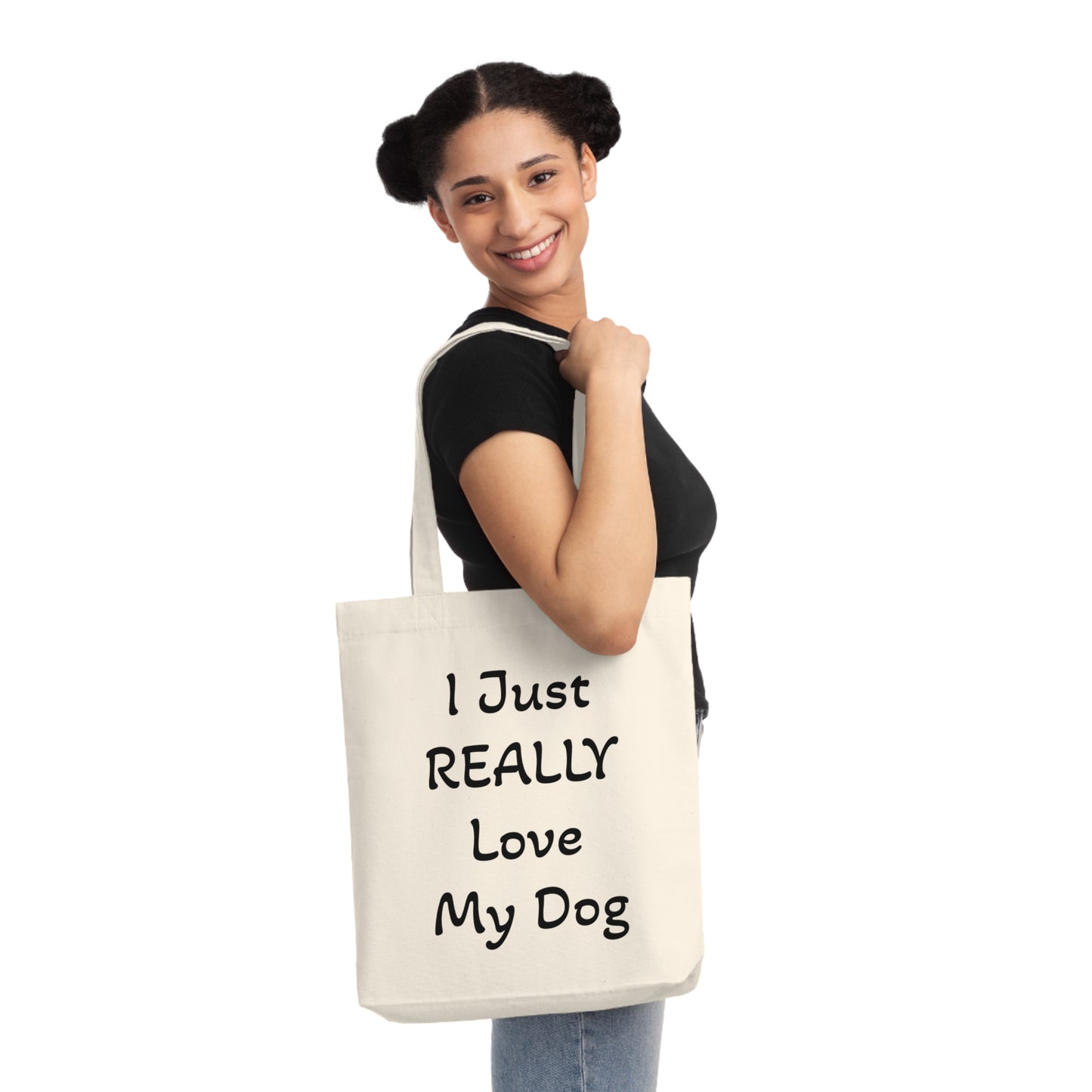 Dog Lover Woven Tote Bag - I Just REALLY Love My Dog
