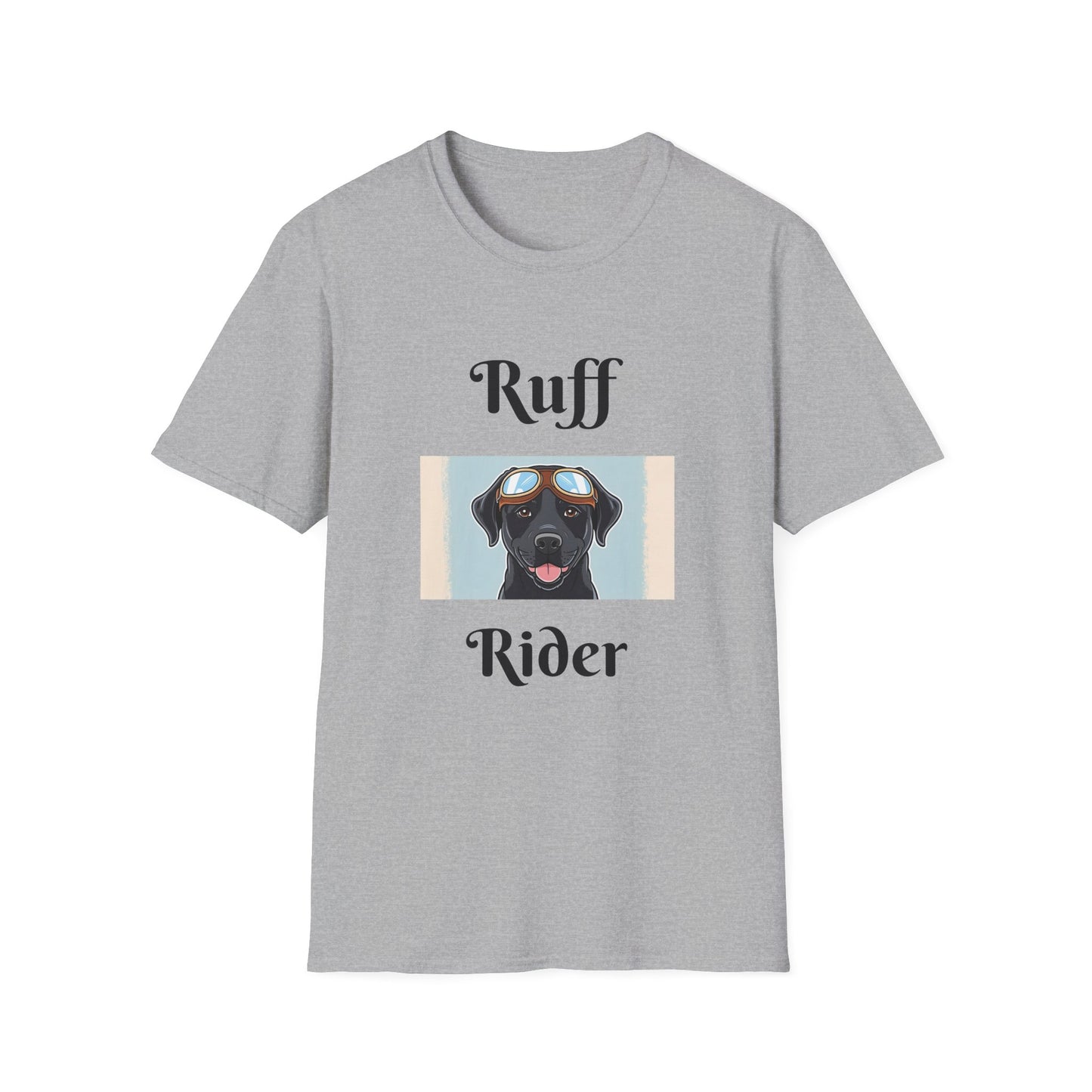Ruff Rider Unisex Softstyle T-Shirt - Fun Dog Motorcycle Graphic Tee