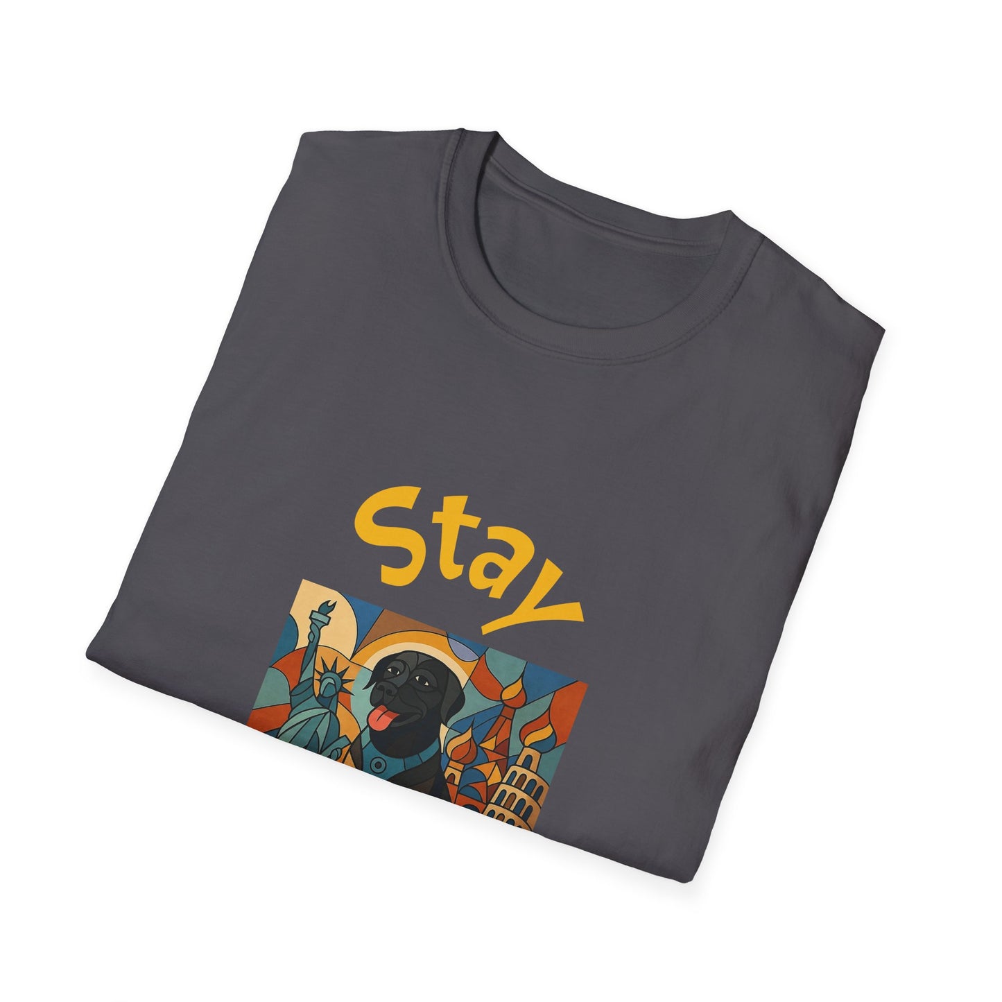 Stay Pawesome Unisex Softstyle T-Shirt - Quirky Design for Dog Lovers