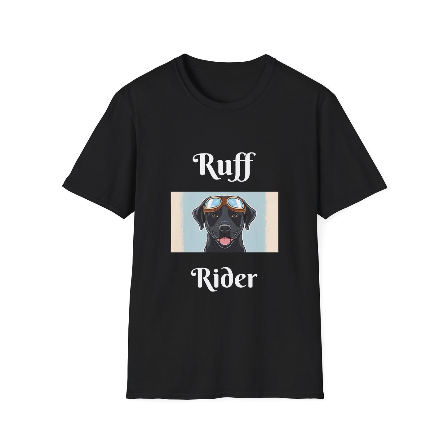 Ruff Rider Unisex Softstyle T-Shirt - Fun Dog Motorcycle Graphic Tee