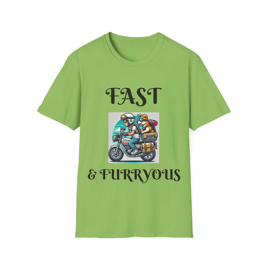 Fast & Furryous Unisex Softstyle T-Shirt - Fun Graphic Tee for Animal Lovers