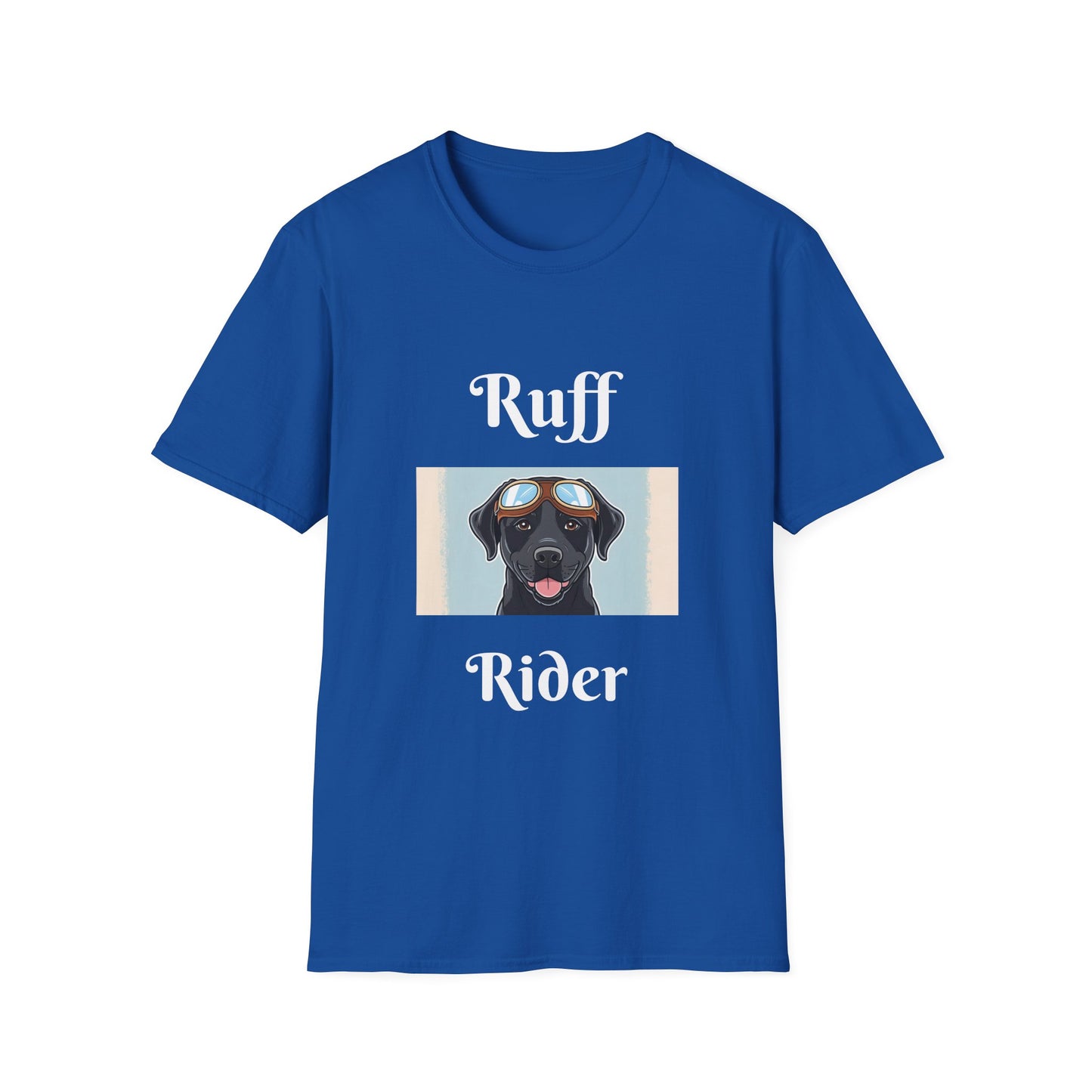 Ruff Rider Unisex Softstyle T-Shirt - Fun Dog Motorcycle Graphic Tee