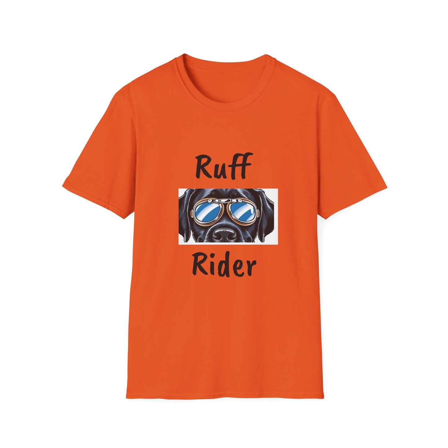 Ruff Rider Graphic T-Shirt - Unisex Softstyle Tee for Dog Lovers