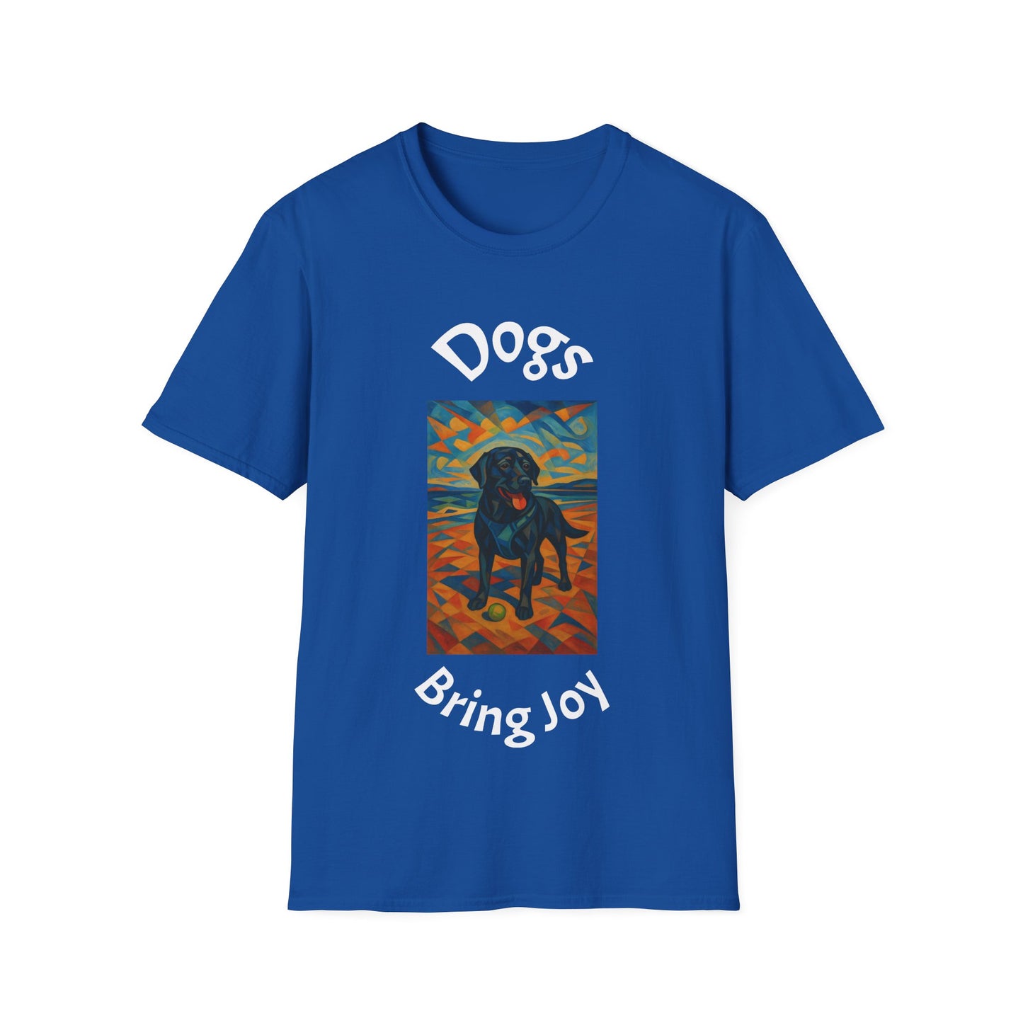 Dogs Bring Joy Unisex Softstyle T-Shirt - Artistic Pet Lover Tee