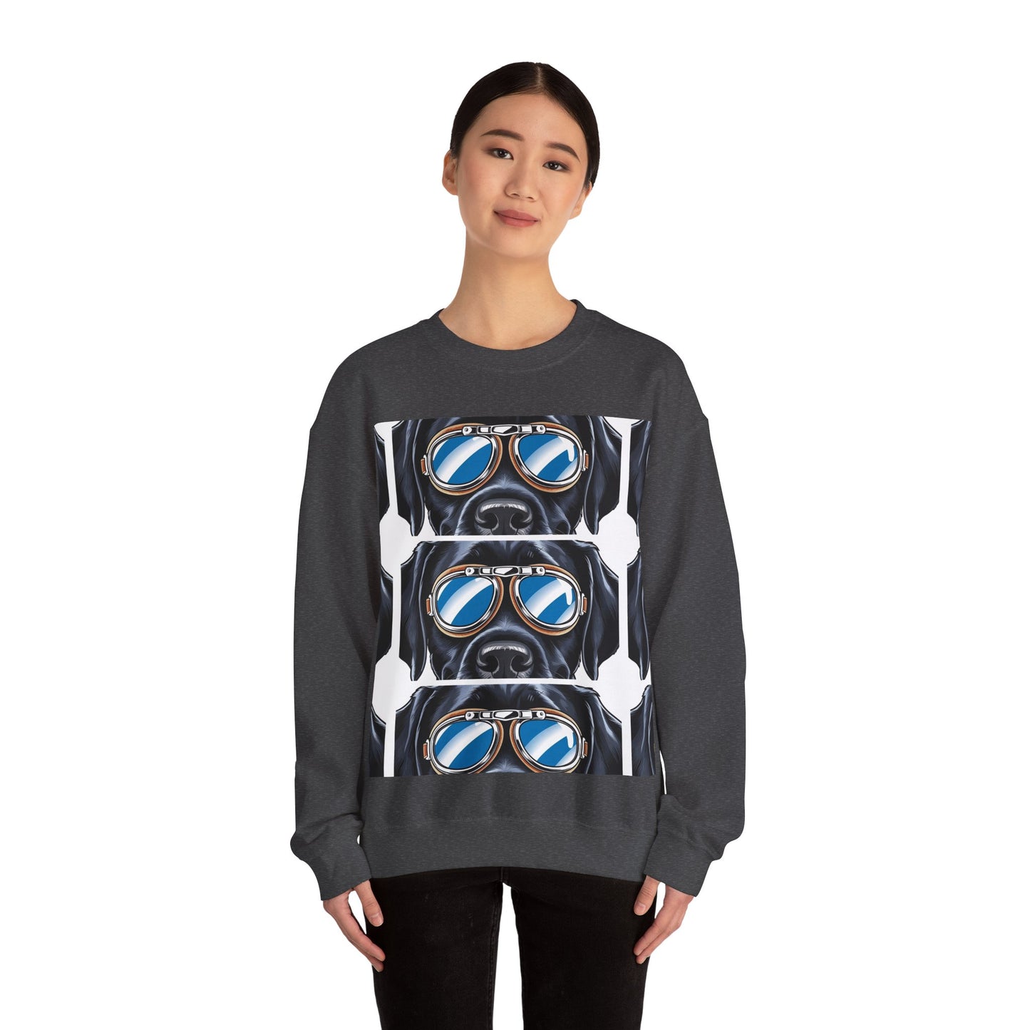 Dog Biker Crewneck Sweatshirt - Unisex Heavy Blend™