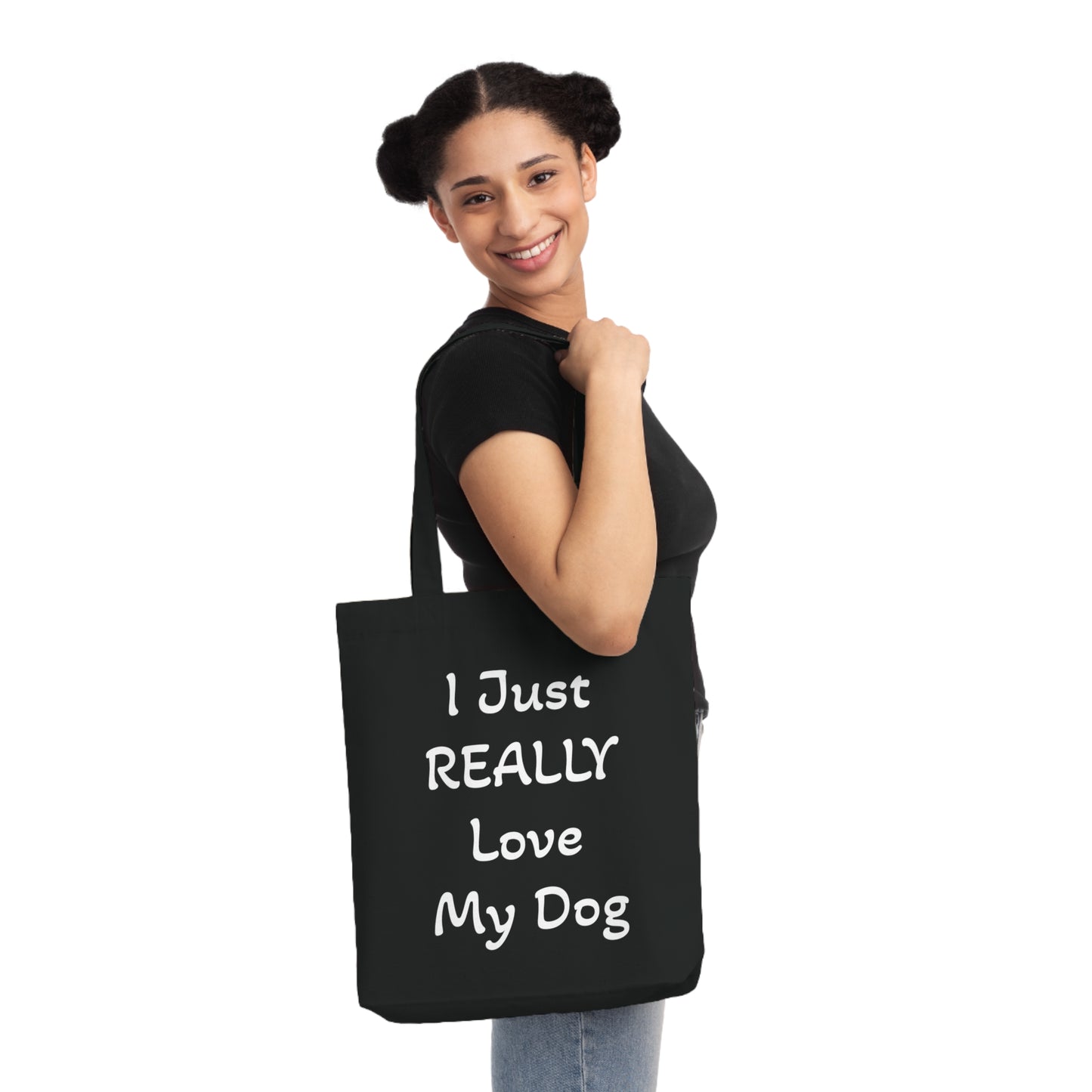 Dog Lover Woven Tote Bag - I Just REALLY Love My Dog