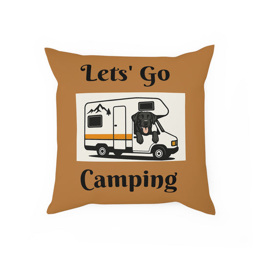 Dog-Themed Camping Cushion - "Let's Go Camping" & "Home Is Where The Dog Is"