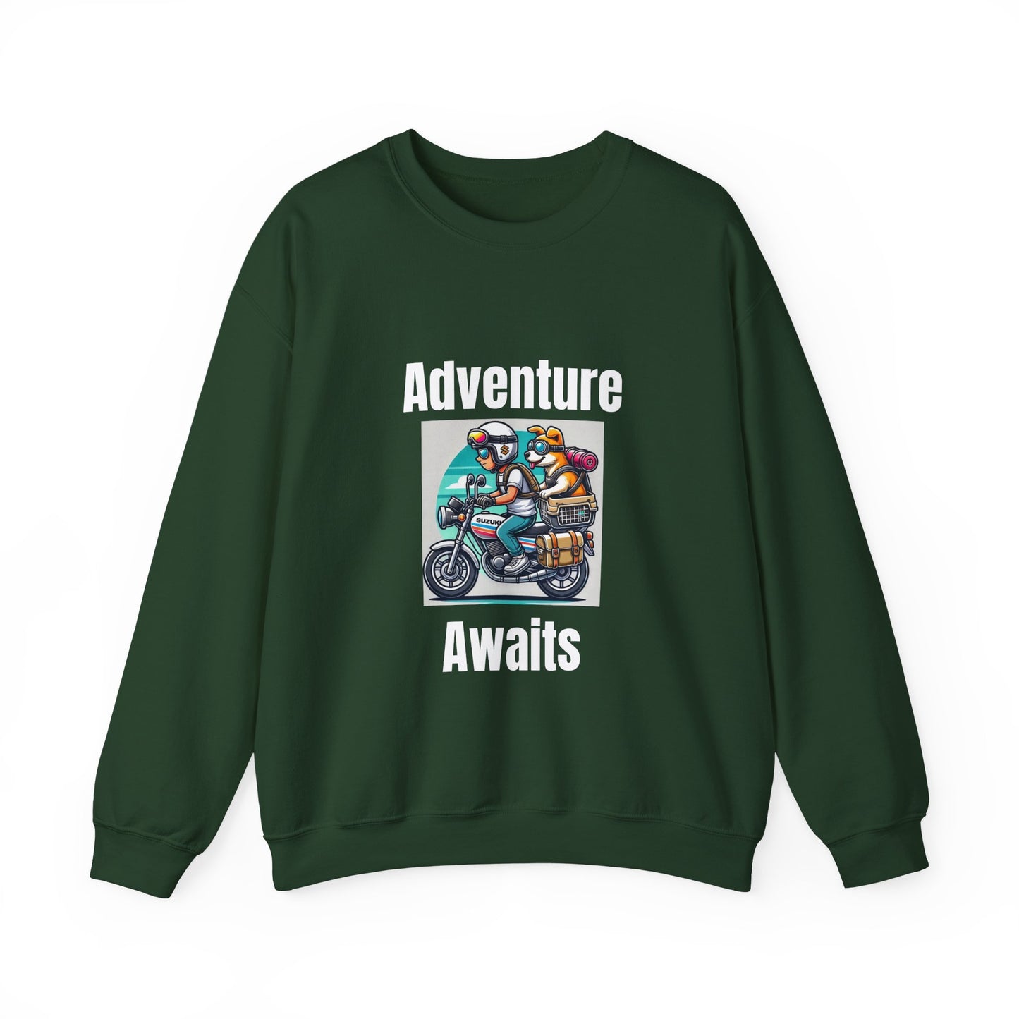 Adventure Duo Crewneck Sweatshirt - Fun Motorcycle Design