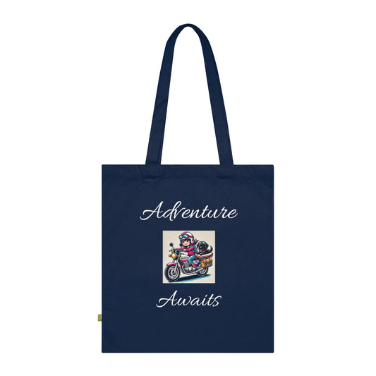 Adventure Pet Lover Organic Cotton Tote Bag - Eco-Friendly Messenger for Travel & Everyday Use