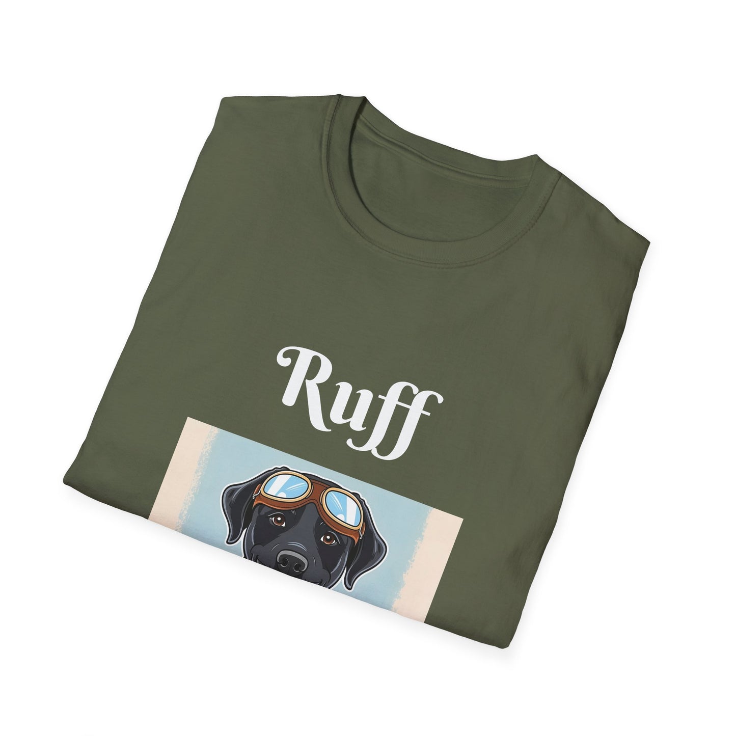 Ruff Rider Unisex Softstyle T-Shirt - Fun Dog Motorcycle Graphic Tee