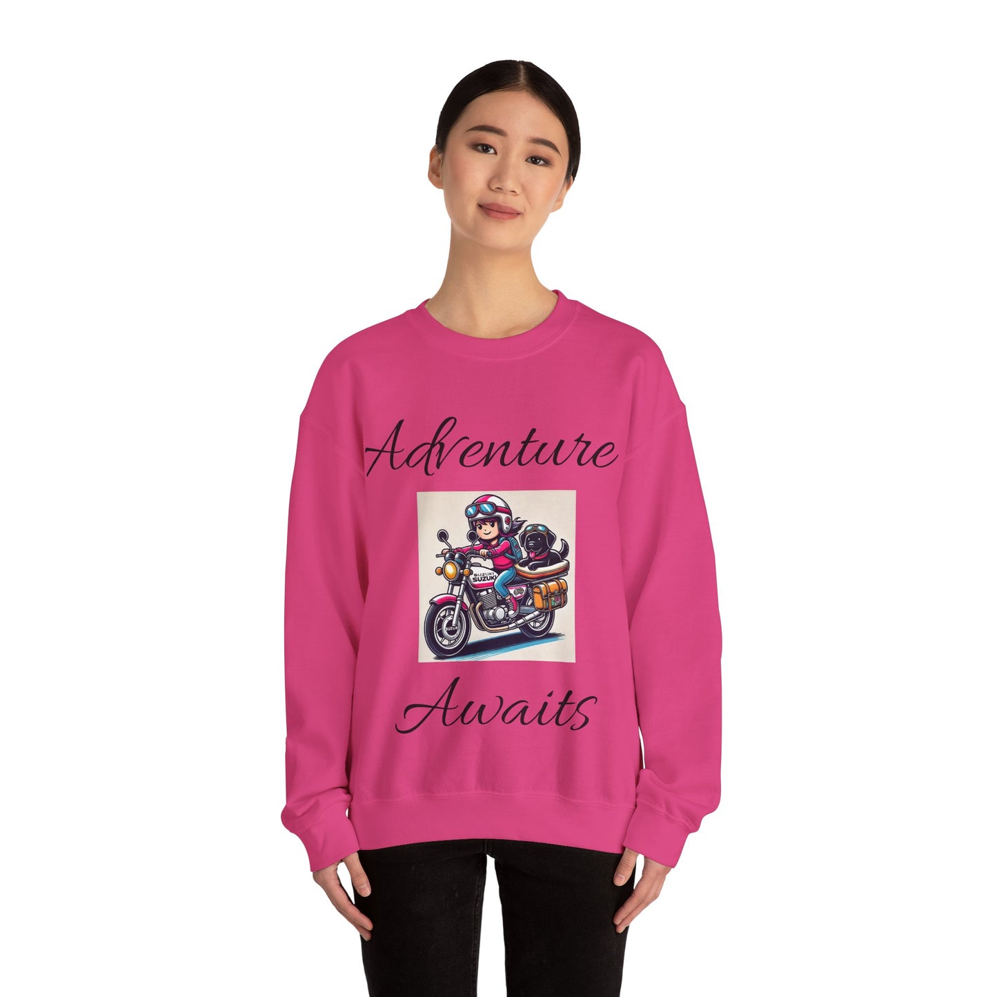Unisex Crewneck Sweatshirt - Dog Motorcycle Design