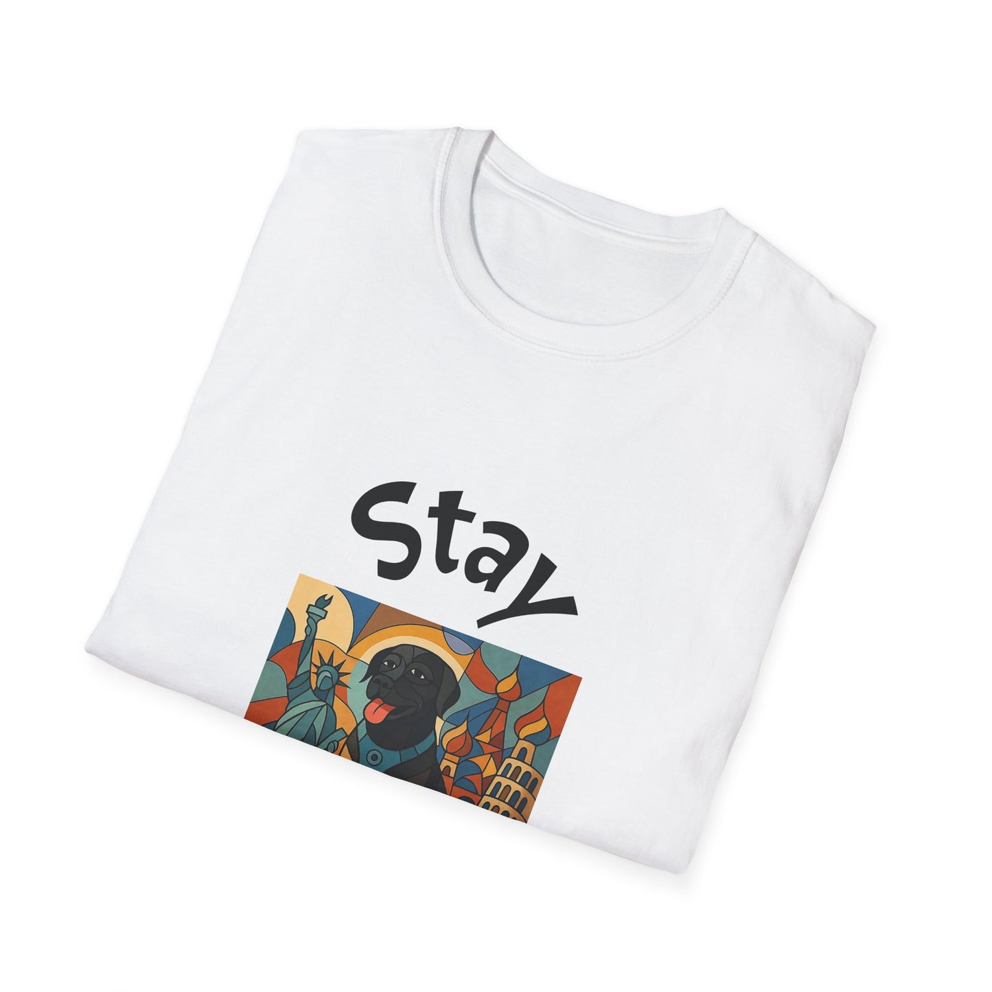 Stay Pawesome Unisex Softstyle T-Shirt - Quirky Design for Dog Lovers