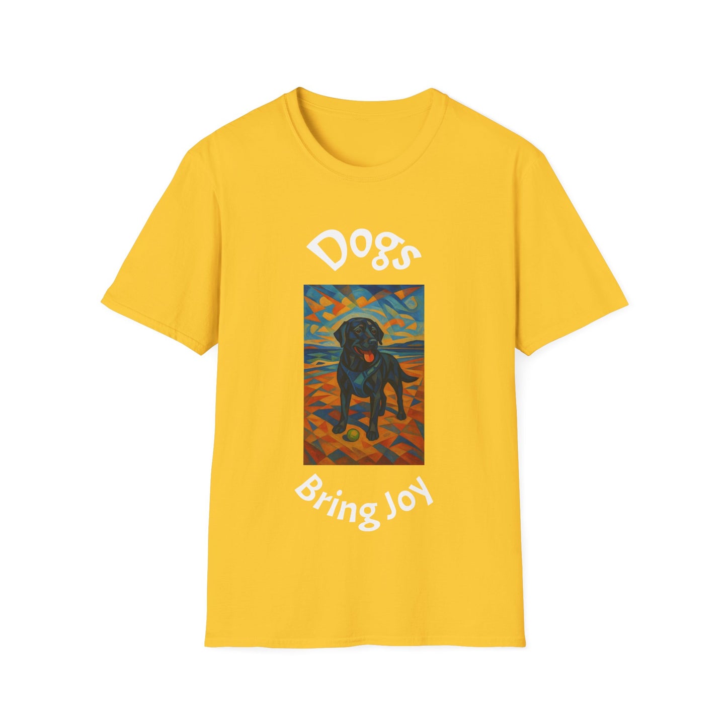 Dogs Bring Joy Unisex Softstyle T-Shirt - Artistic Pet Lover Tee