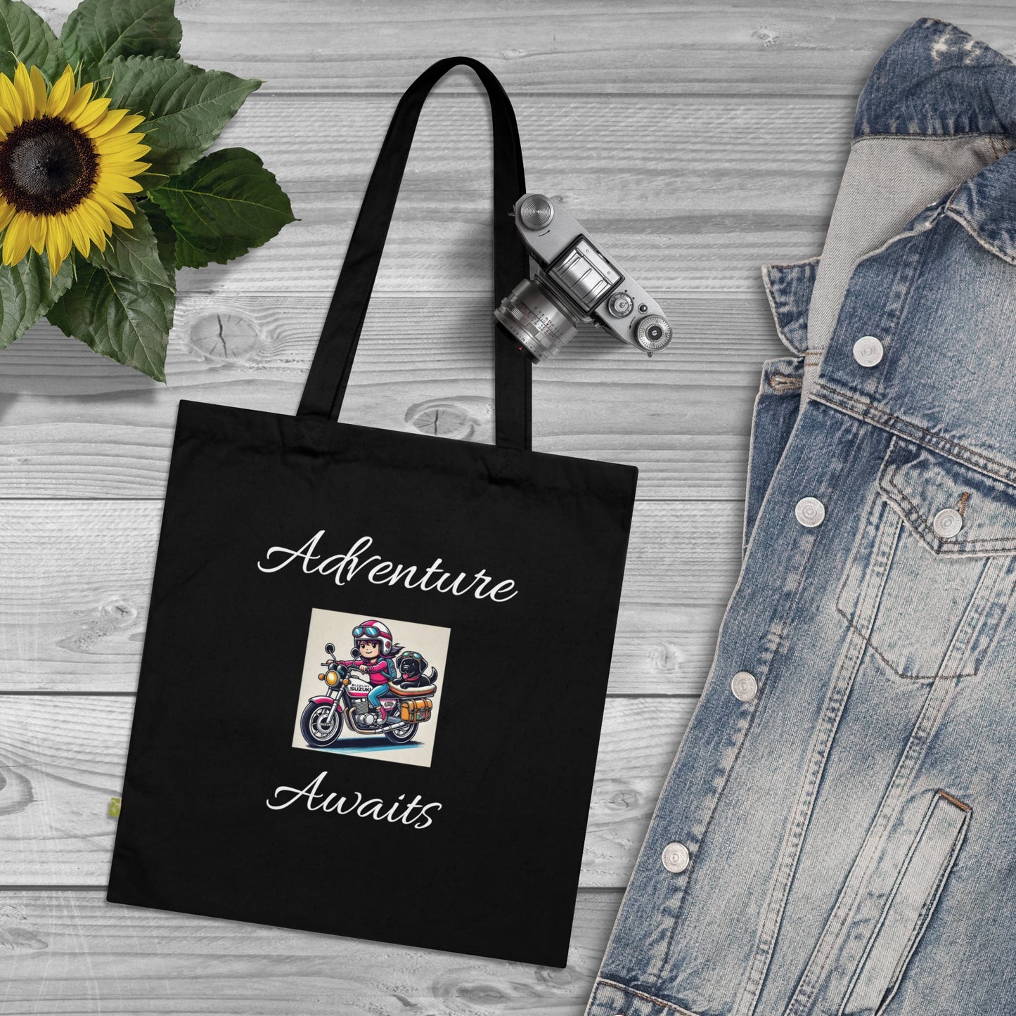 Adventure Pet Lover Organic Cotton Tote Bag - Eco-Friendly Messenger for Travel & Everyday Use