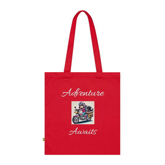 Adventure Pet Lover Organic Cotton Tote Bag - Eco-Friendly Messenger for Travel & Everyday Use