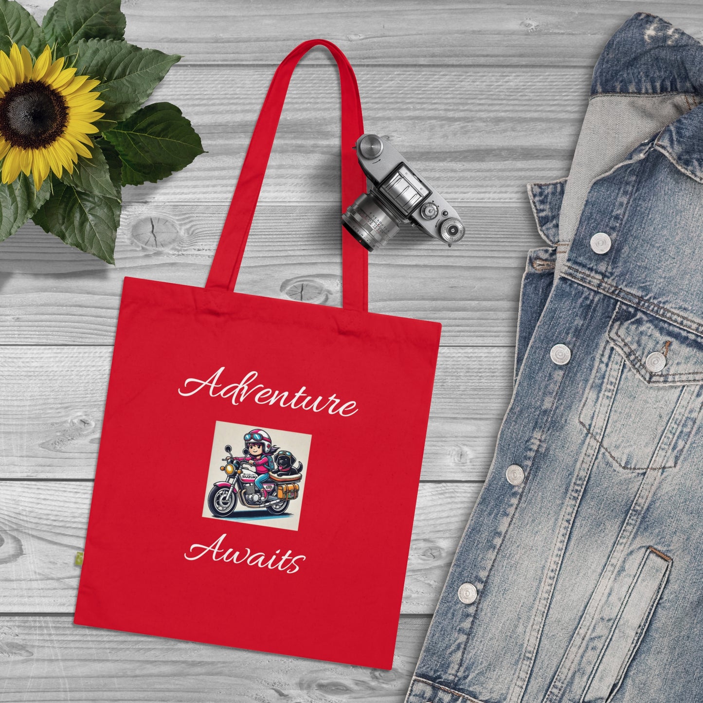 Adventure Pet Lover Organic Cotton Tote Bag - Eco-Friendly Messenger for Travel & Everyday Use