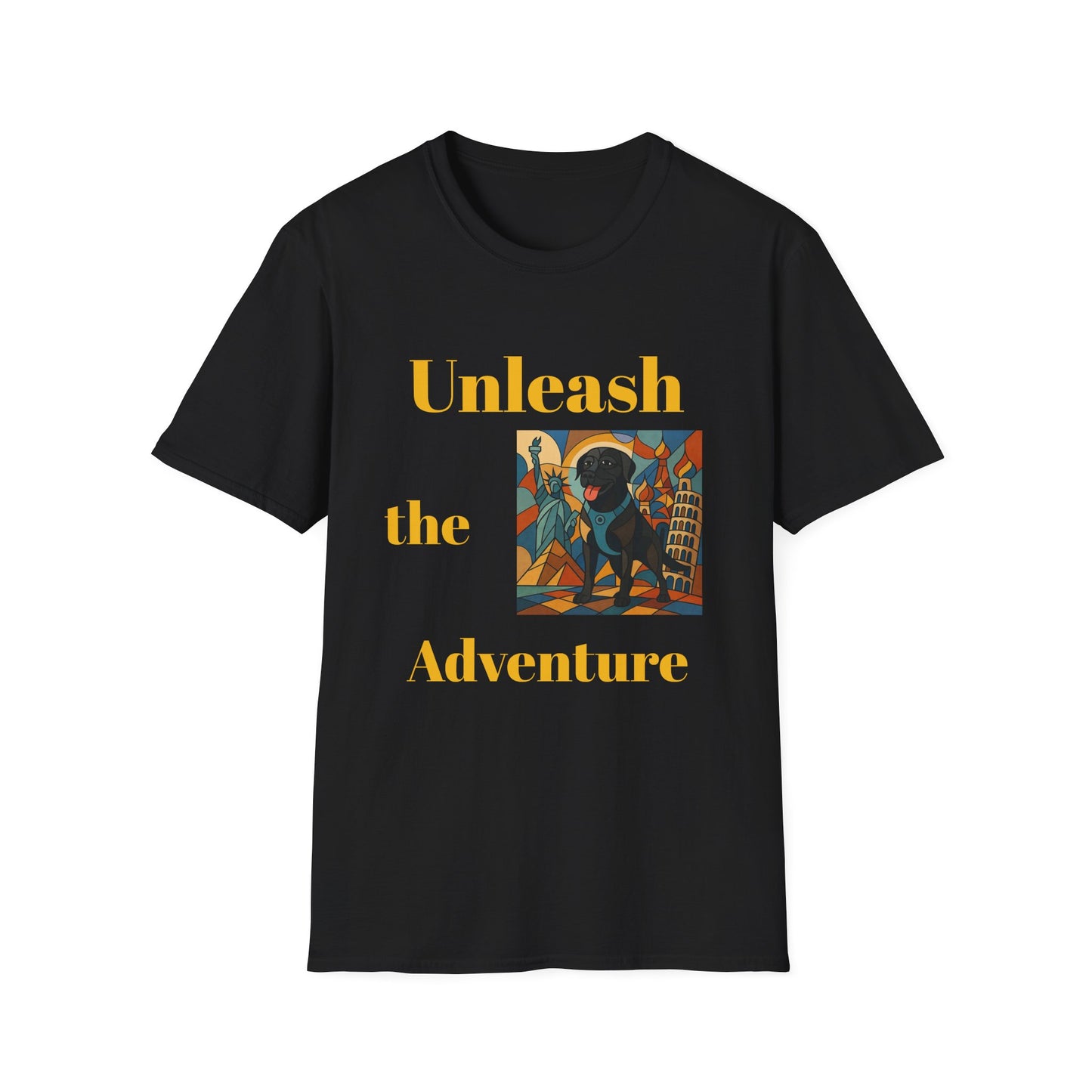Unisex Adventure T-Shirt - 'Unleash The Adventure' with Scenic Dog Graphic