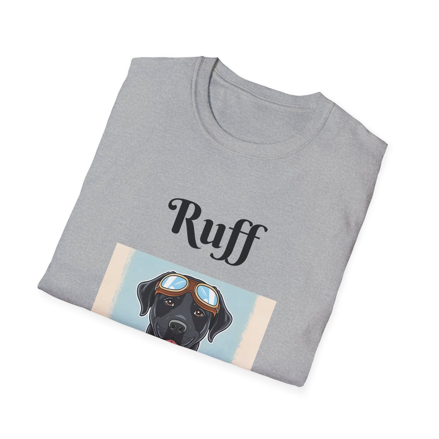 Ruff Rider Unisex Softstyle T-Shirt - Fun Dog Motorcycle Graphic Tee