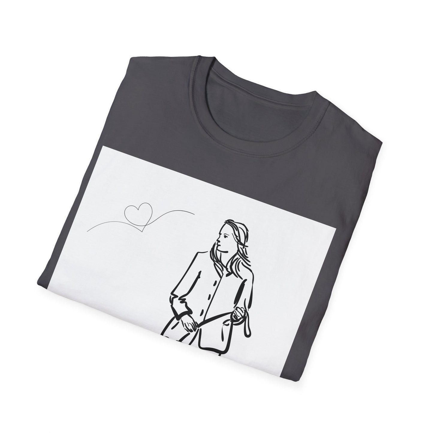 Dog Lover Unisex Softstyle T-Shirt – Cute Dog Walking Graphic