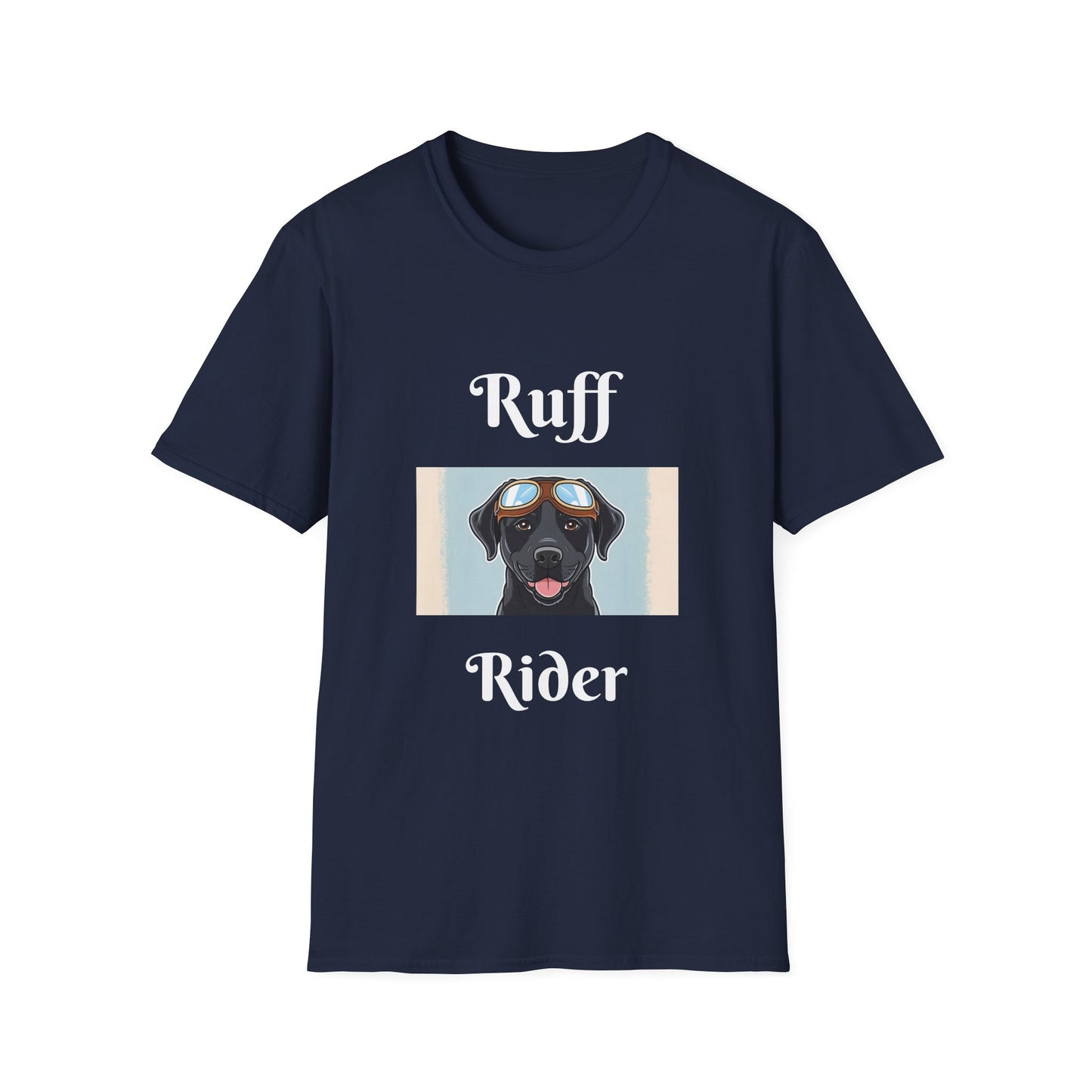 Ruff Rider Unisex Softstyle T-Shirt - Fun Dog Motorcycle Graphic Tee