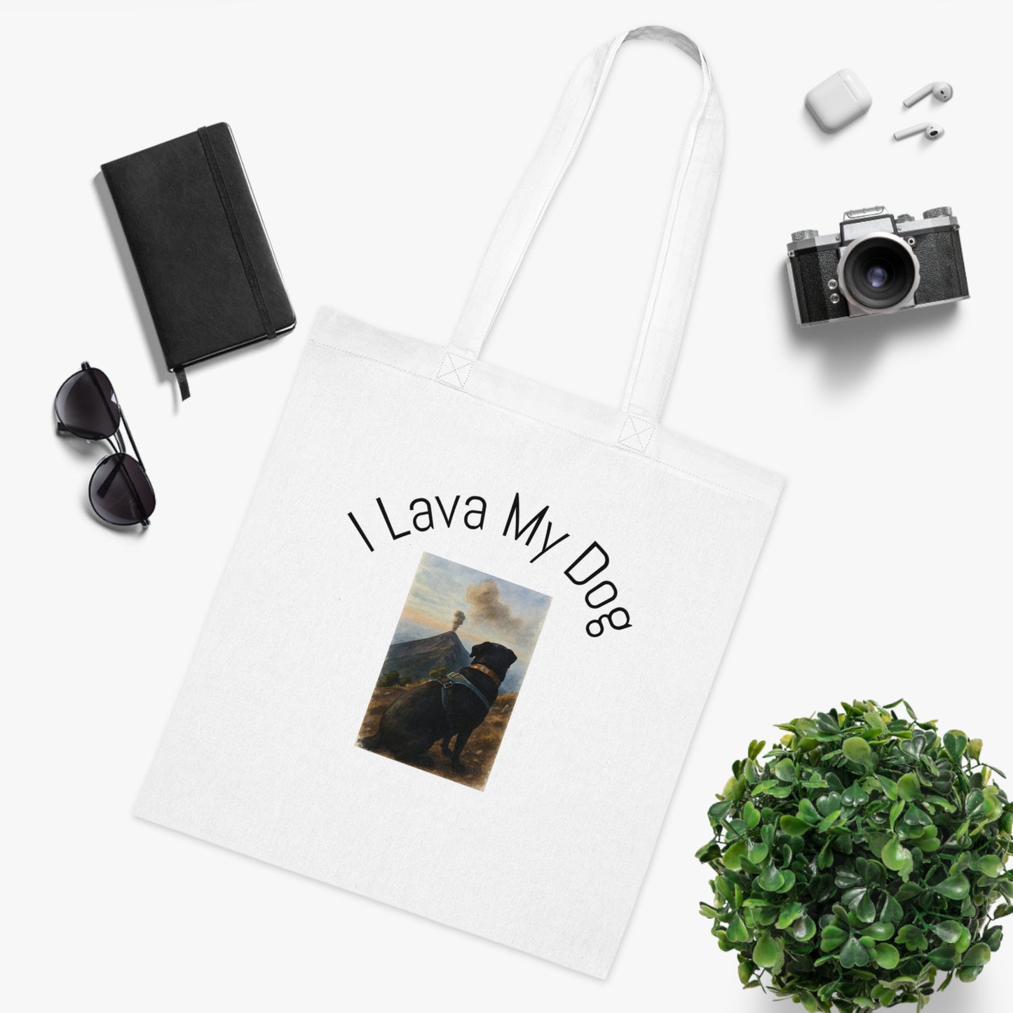 Artistic Dog Print Cotton Tote - Inspired by Nature & Adventure