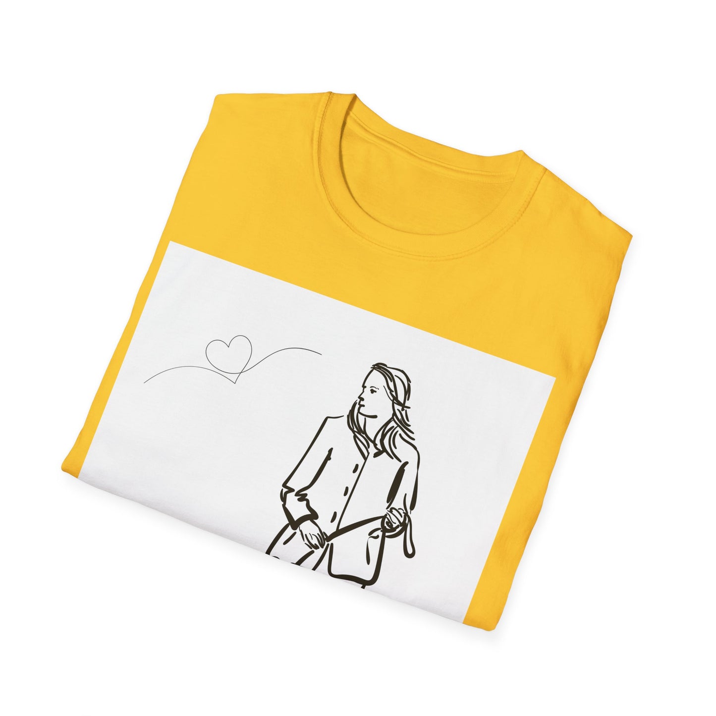 Dog Lover Unisex Softstyle T-Shirt – Cute Dog Walking Graphic