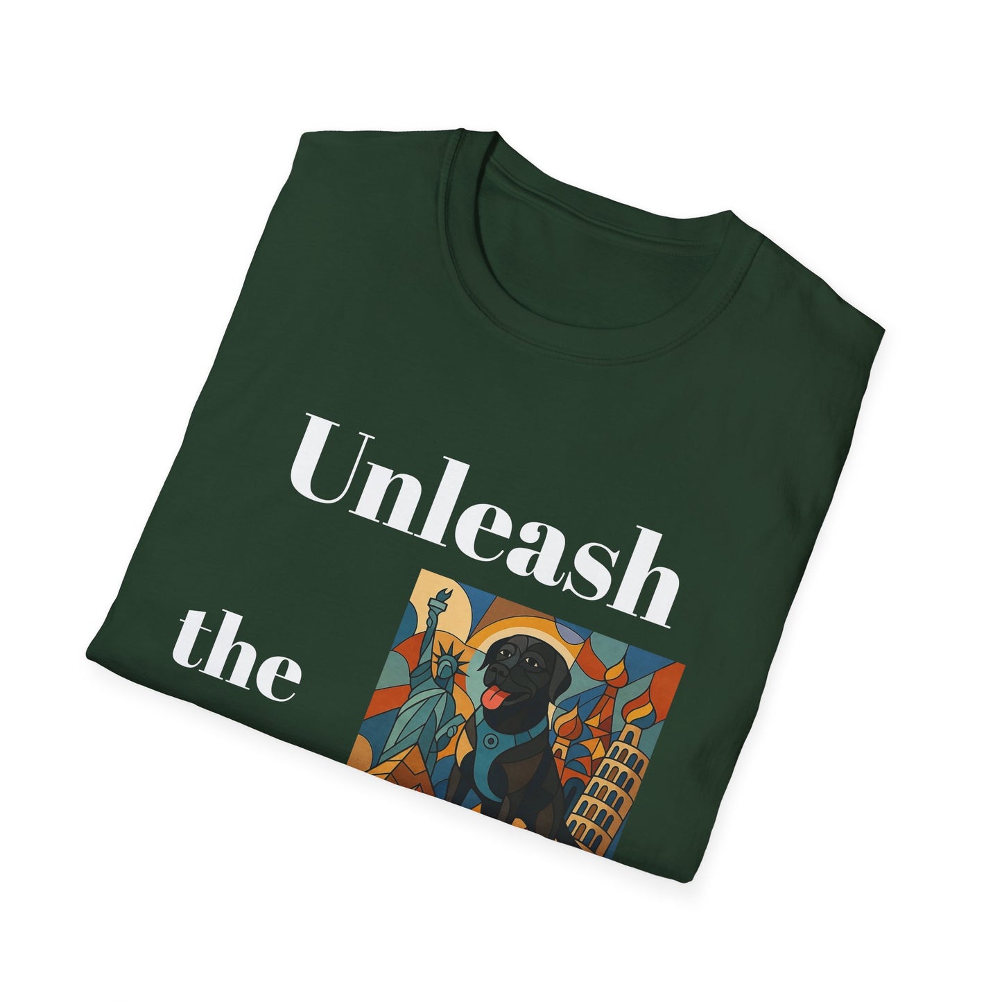 Unisex Adventure T-Shirt - 'Unleash The Adventure' with Scenic Dog Graphic