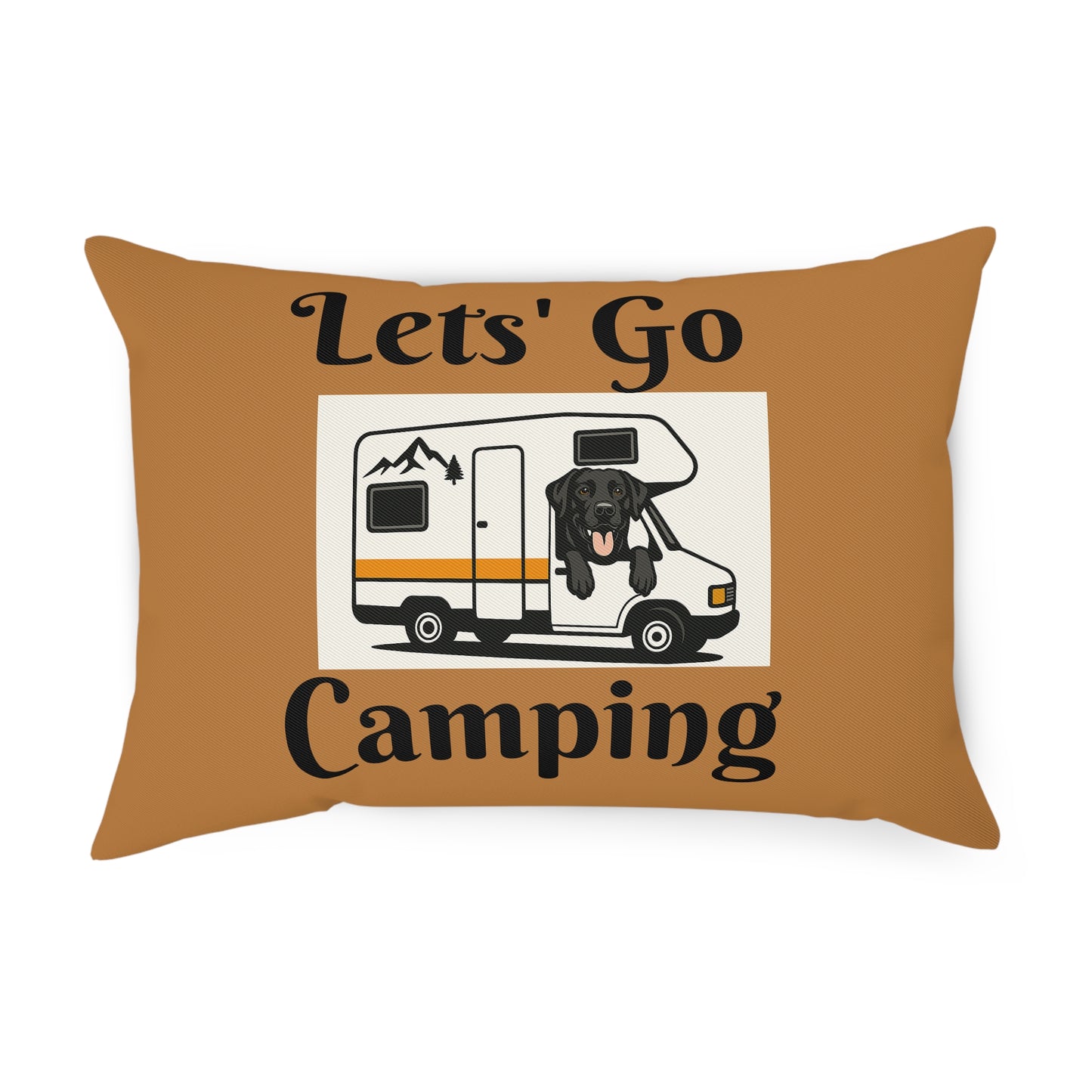 Dog-Themed Camping Cushion - "Let's Go Camping" & "Home Is Where The Dog Is"